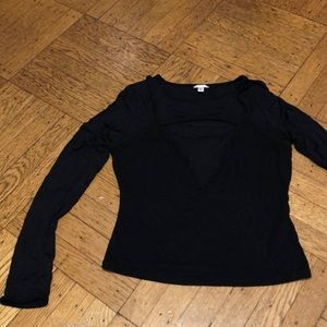 Womens Guess Front Cut Out Top